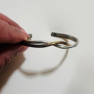 Preowned Sergio Lub "Copper Silver Dance" Magnetic Twisted Metal Signed Cuff - S
